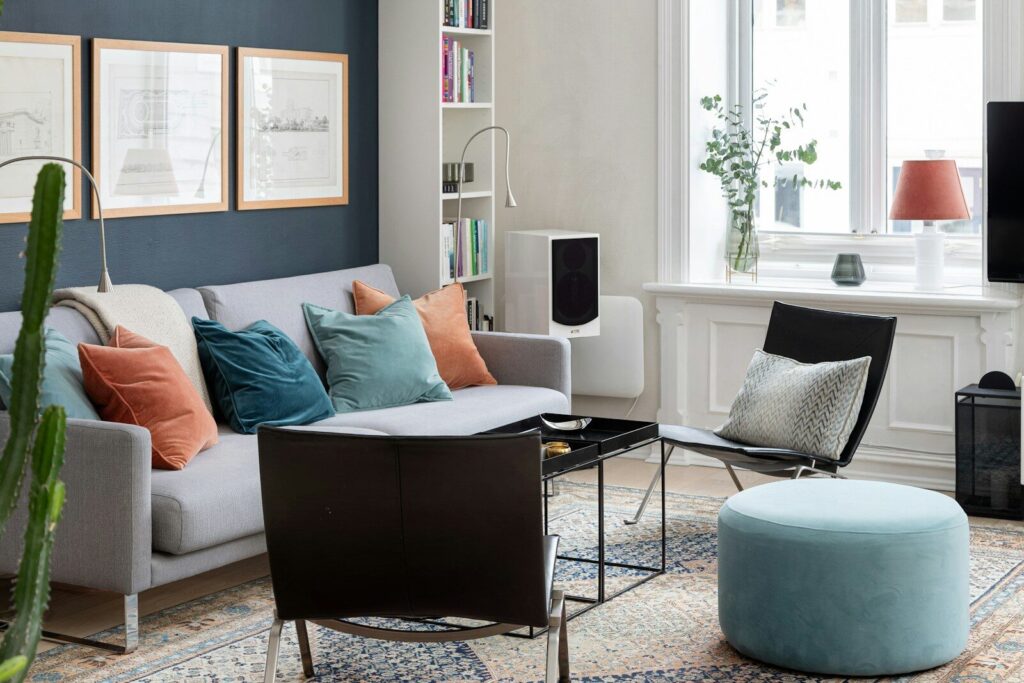 A living room filled with furniture and a flat screen TV